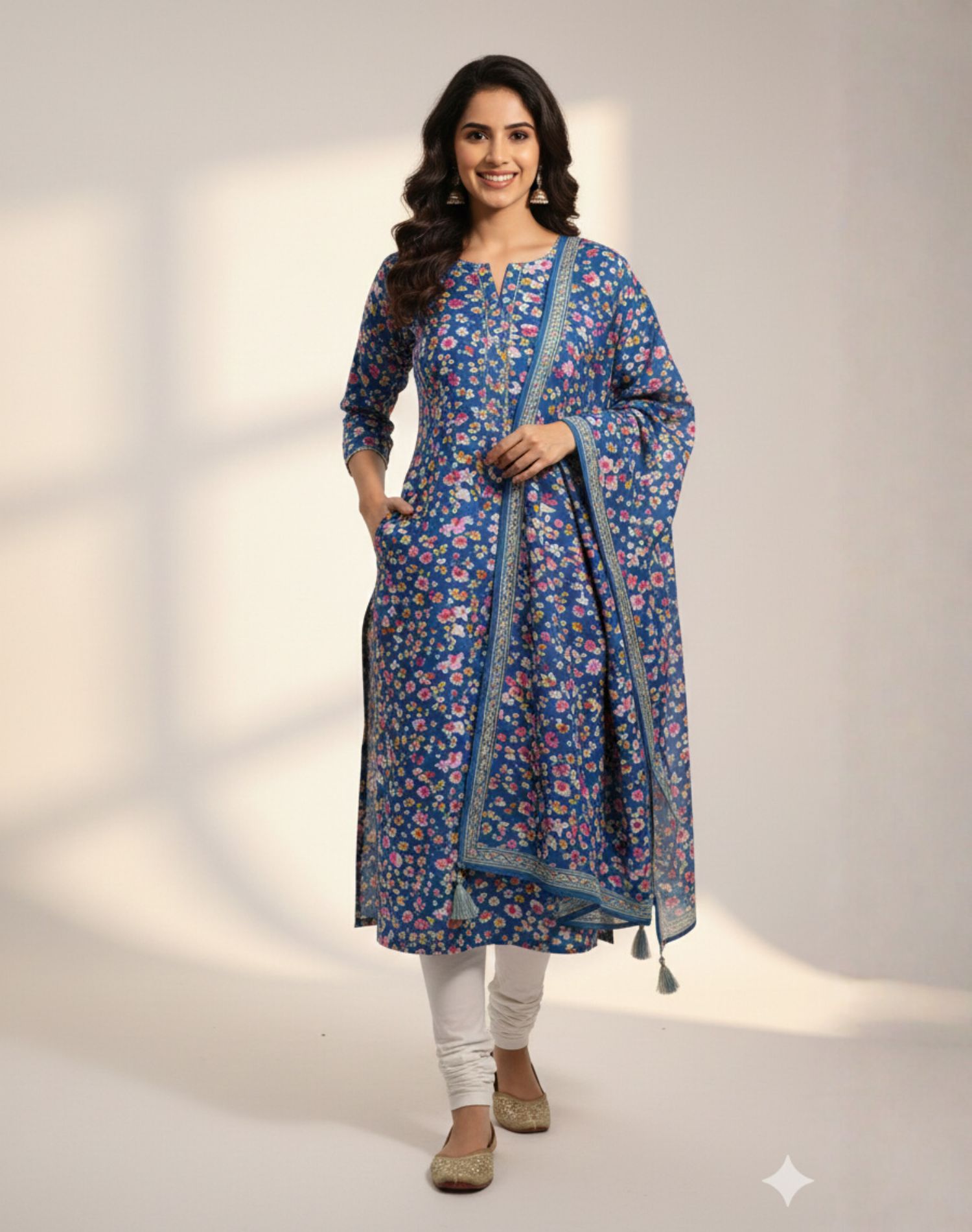 Pastel Chic Pleated Kurti
