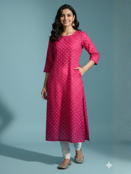 Heritage Mirror-Work Straight Kurti