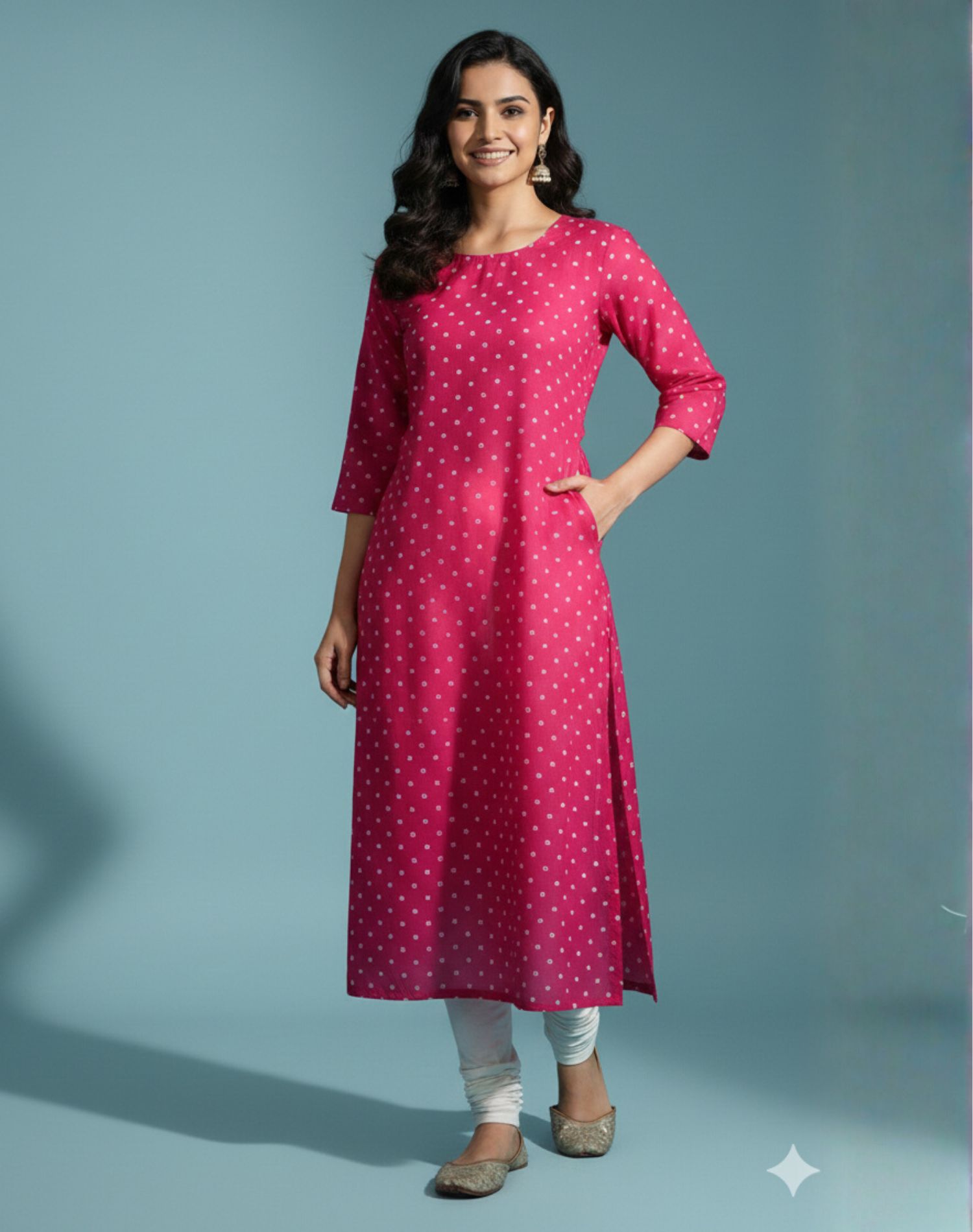 Heritage Mirror-Work Straight Kurti